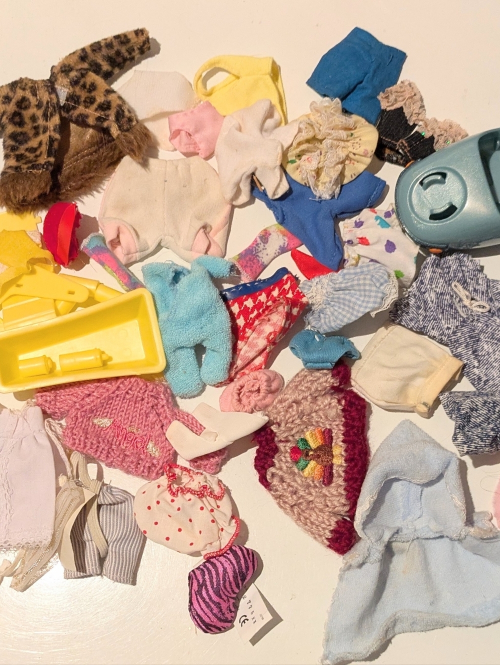 Small, Tiny Doll Clothes Lot of 35+ Items, Most Vintage, Some Modern Bratz Size